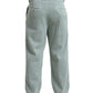 Elegant Light Blue Corduroy Cotton Pants