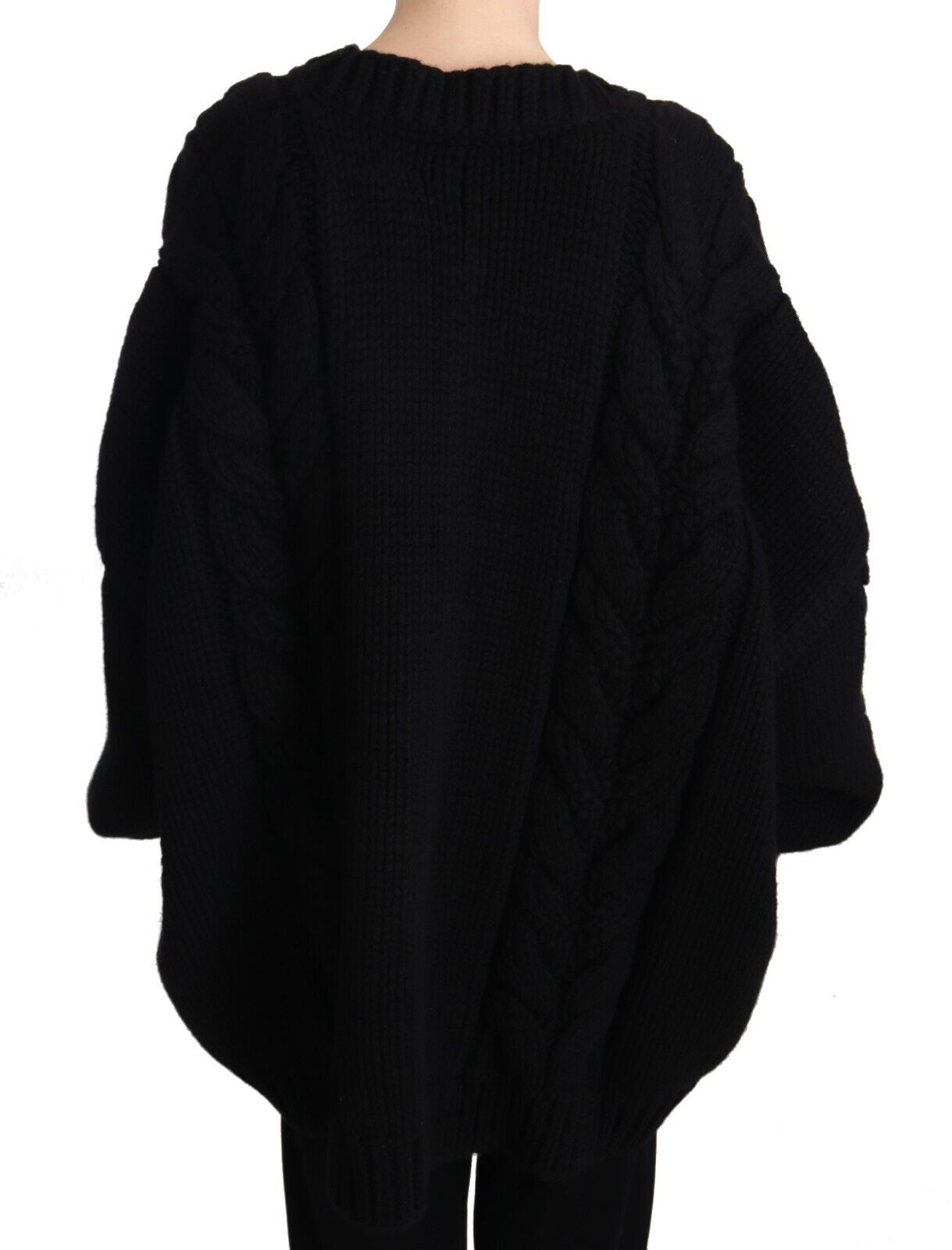 Elegant Black Wool-Cashmere Cardigan
