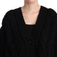 Elegant Black Wool-Cashmere Cardigan