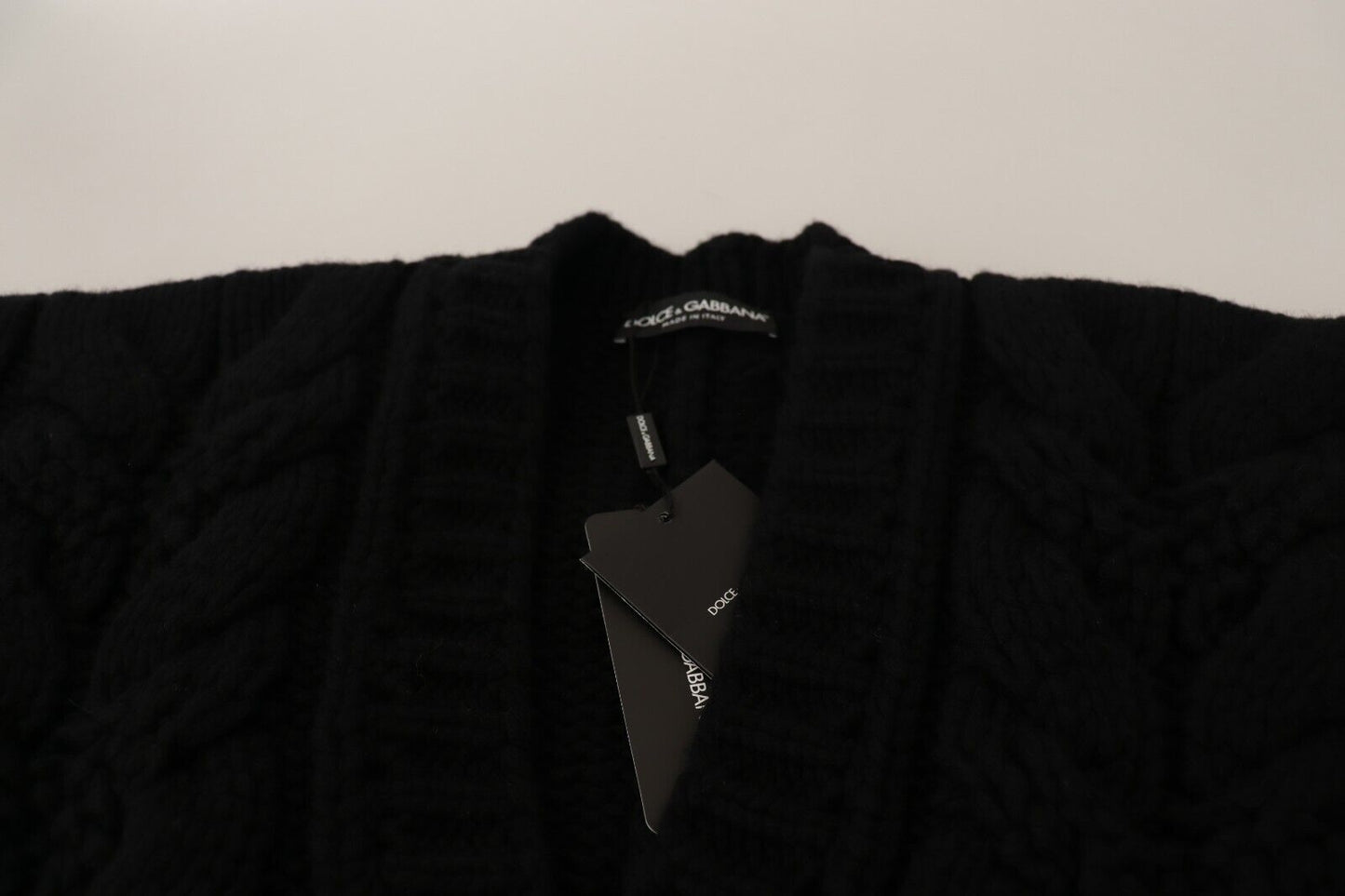 Elegant Black Wool-Cashmere Cardigan