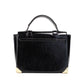 Manhattan Medium Slick Black Leather Top Handle School Satchel Bag