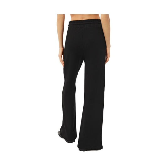 Chic Black Cotton Tracksuit Trousers