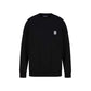 Sleek Black Cotton Blend Sweatshirt