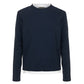 Elegant Long Sleeve Cotton Sweater with Contrast Edges