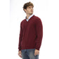 Burgundy Wool Men Sweater