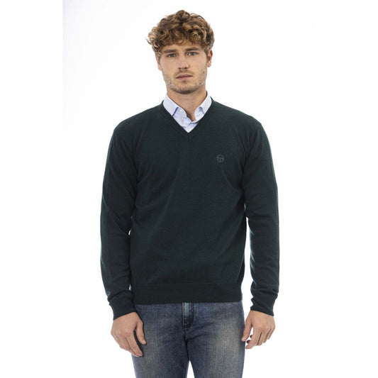 Green Wool Men Sweater