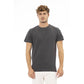 Gray Cotton Men T-Shirt