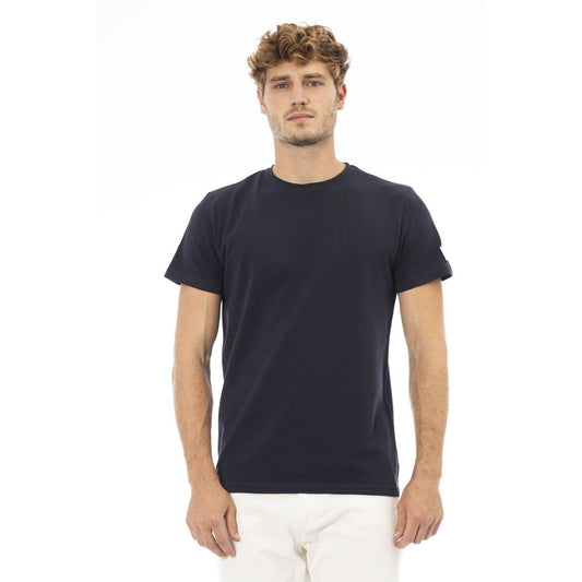 Blue Cotton Men T-Shirt