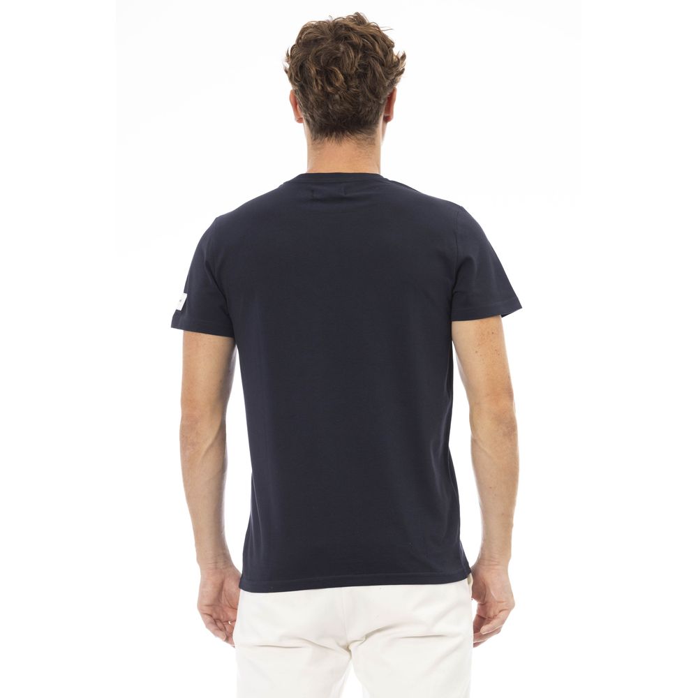 Blue Cotton Men T-Shirt