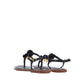 Elegant Leather Flip Flops in Classic Black