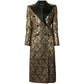 Golden Floral Jacquard Silk-Lapel Coat