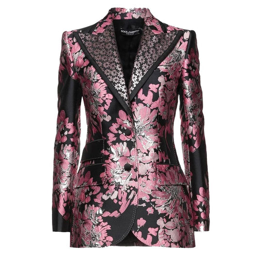 Floral Jacquard Single-Breasted Jacket