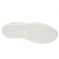 Elegant White Calfskin Sneakers with Yellow Accent