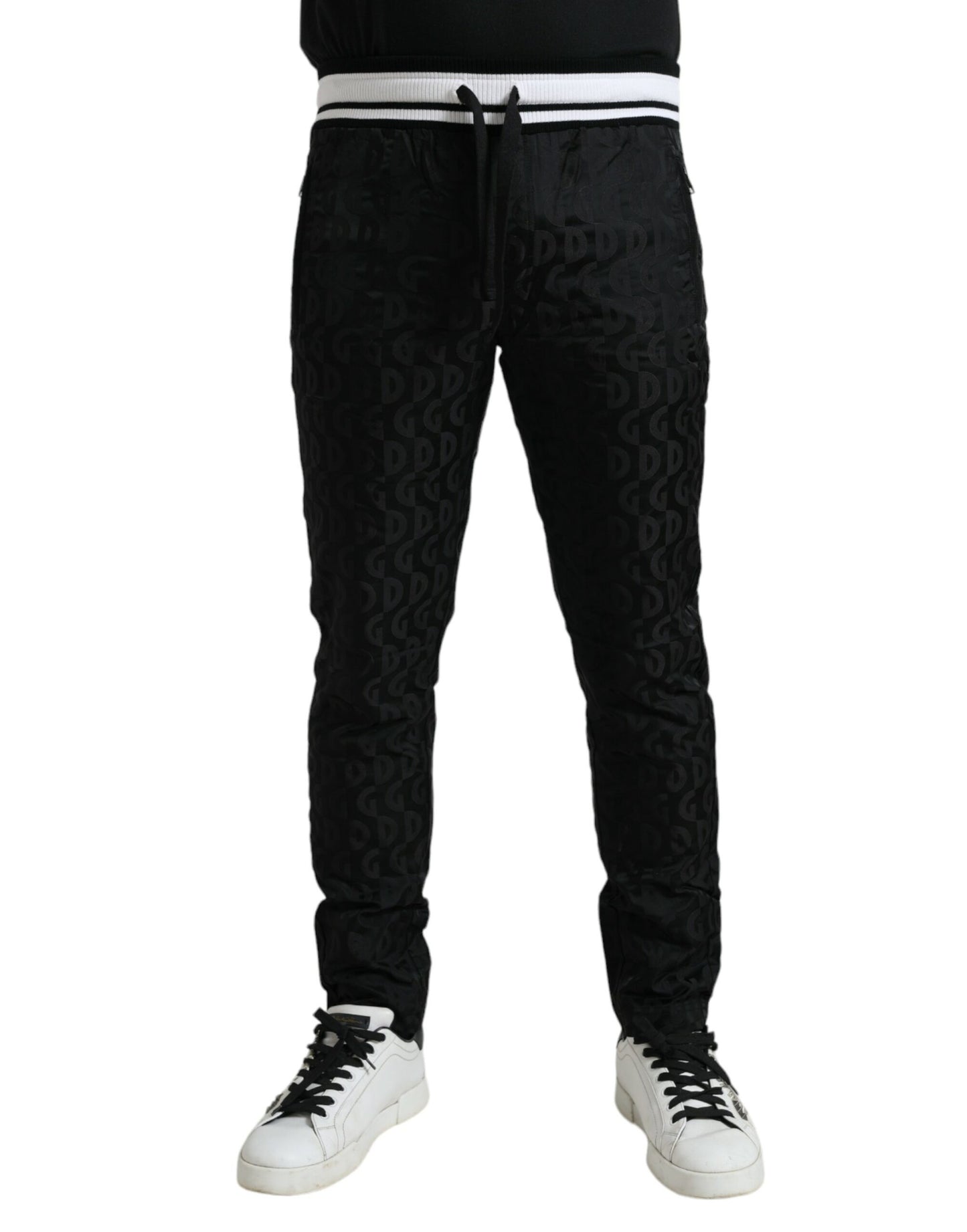 Elegant Striped Nylon Joggers