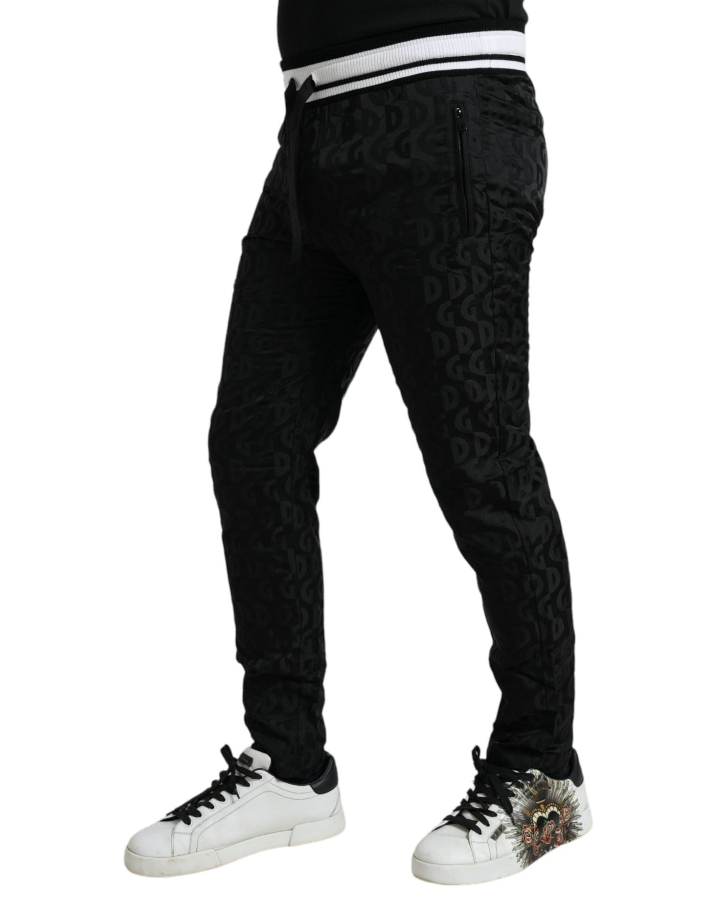 Elegant Striped Nylon Joggers