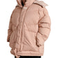 Chic Coral Hooded Puffer Jacket