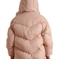 Chic Coral Hooded Puffer Jacket