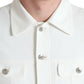 Elegant White Cotton Denim Jacket