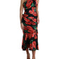 Tropical Elegance Silk Draped Dress