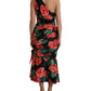 Tropical Elegance Silk Draped Dress