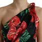 Tropical Elegance Silk Draped Dress