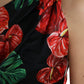 Tropical Elegance Silk Draped Dress
