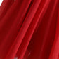 Elegant Red Pleated A-Line Midi Dress