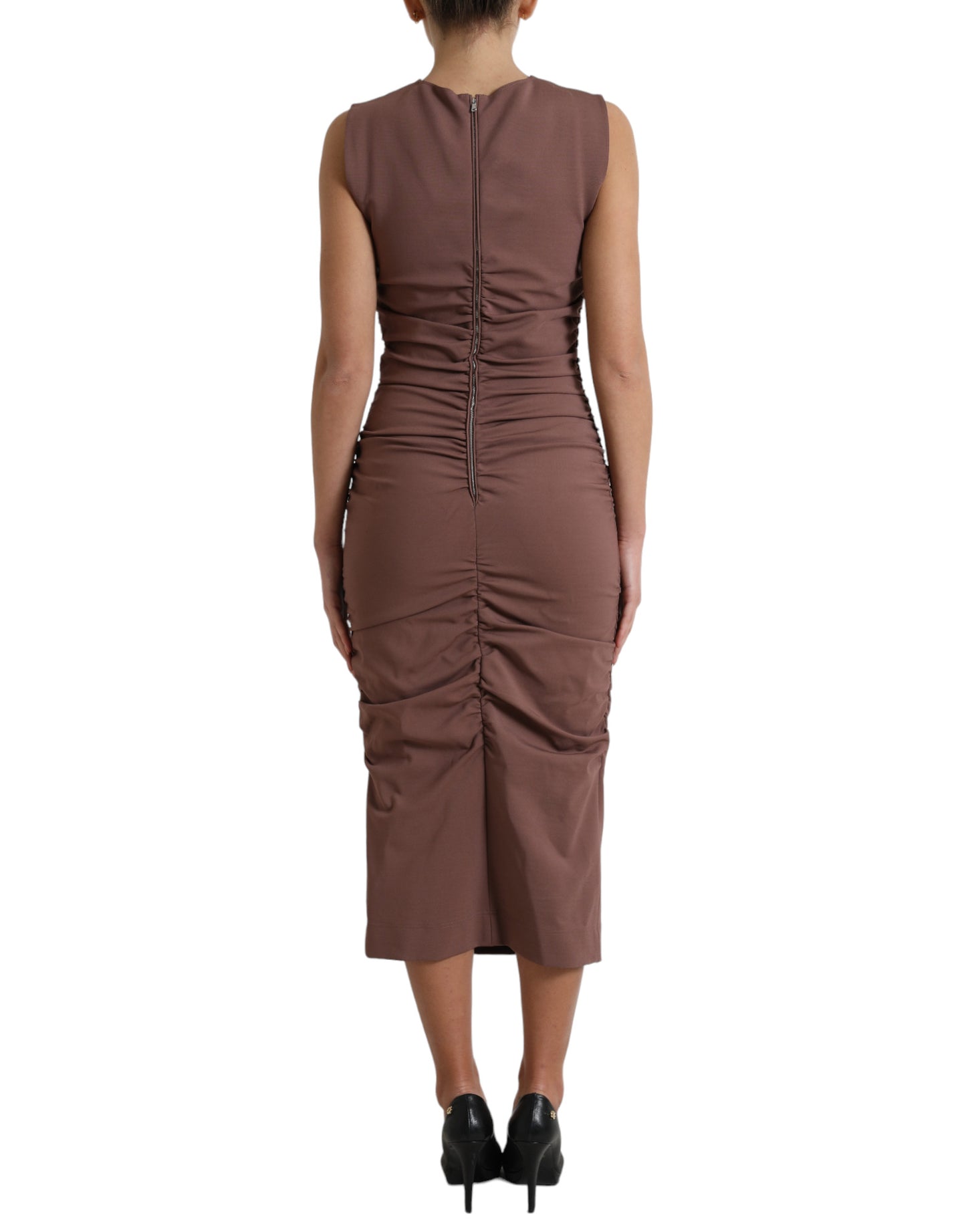 Elegant Sleeveless Sheath Midi Dress