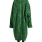 Elegant Green Houndstooth Trench Coat