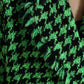 Elegant Green Houndstooth Trench Coat