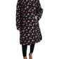 Elegant Floral Print Trench Coat Jacket