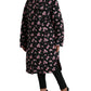 Elegant Floral Print Trench Coat Jacket