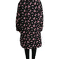 Elegant Floral Print Trench Coat Jacket