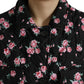 Elegant Floral Print Trench Coat Jacket