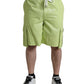 Chic Light Green Cotton Bermuda Shorts