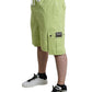 Chic Light Green Cotton Bermuda Shorts