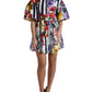 Elegant Striped Floral Mini Dress