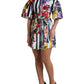 Elegant Striped Floral Mini Dress