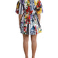 Elegant Striped Floral Mini Dress