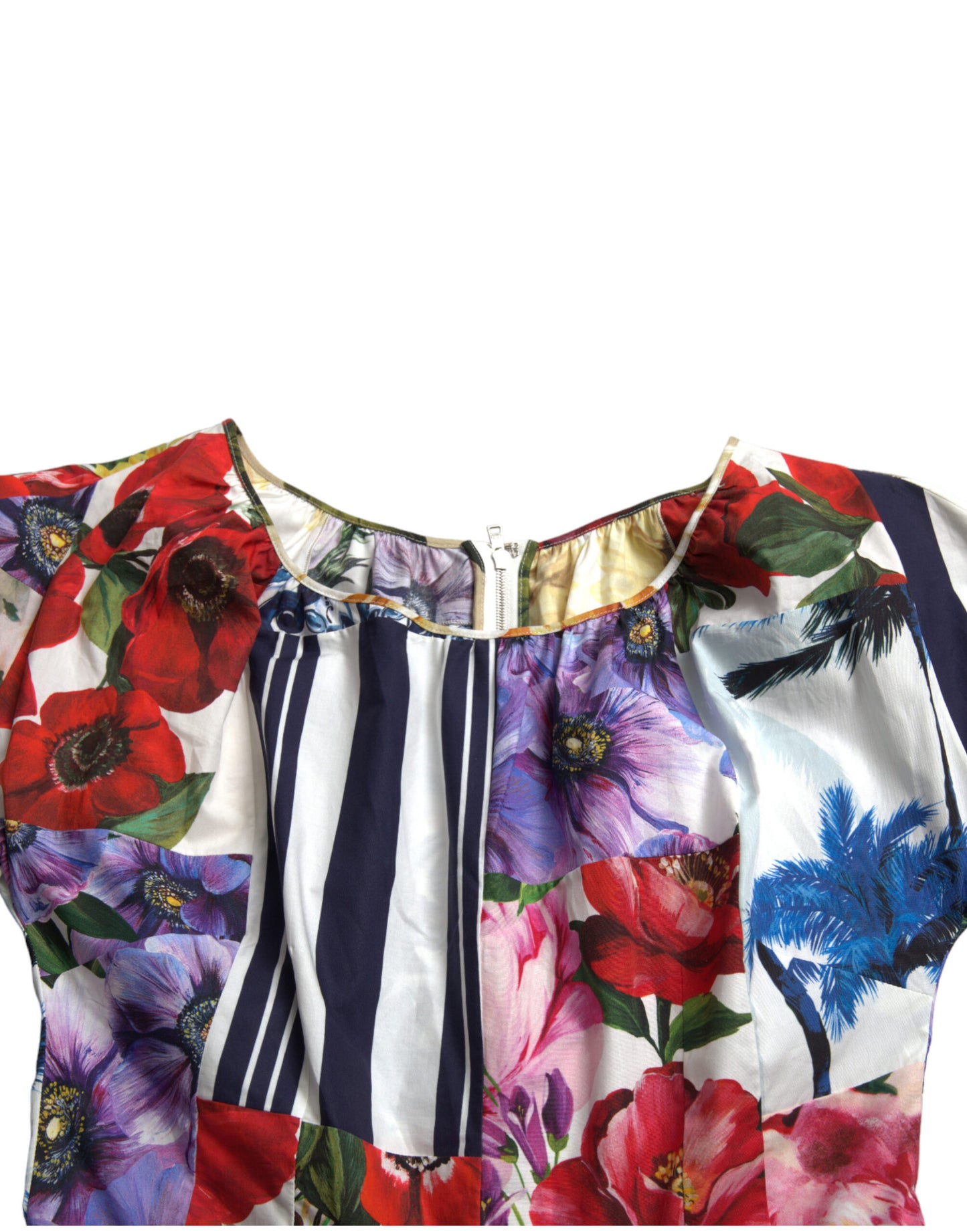 Elegant Striped Floral Mini Dress