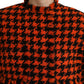 Elegant Houndstooth Long Coat in Vibrant Orange