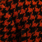 Elegant Houndstooth Long Coat in Vibrant Orange