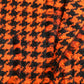Elegant Houndstooth Long Coat in Vibrant Orange