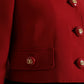 Red Virgin Wool Cropped Jacket