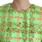 Exquisite Sequined Long Coat Jacket in Green