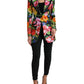 Elegant Multicolor Silk Blend Floral Blazer