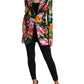 Elegant Multicolor Silk Blend Floral Blazer