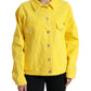 Exquisite Yellow Denim Button-Down Jacket