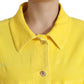 Exquisite Yellow Denim Button-Down Jacket