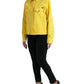 Chic Yellow Denim Button-Down Jacket